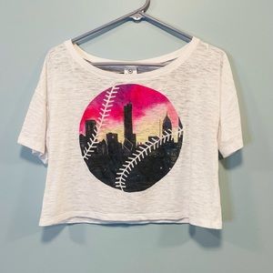 Victoria’s Secret pink! Chicago baseball crop top t shirt size small